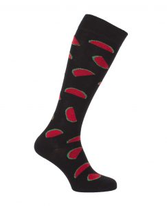 chaussettes equitation pasteques noires
